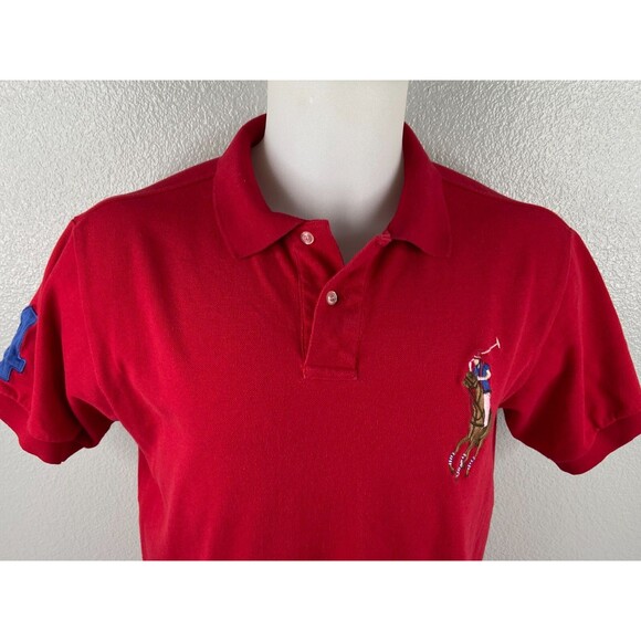 Polo By Ralph Lauren Men Large Red Shirt Big Pony Flesh Casual - Picture 2 of 10